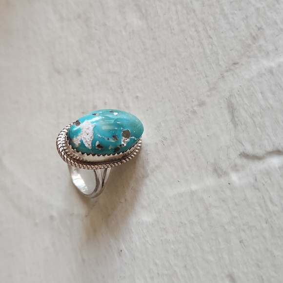 NWOT Native American Navajo Handmade Turquoise & Sterling Ring 💍🩵 - Picture 2 of 11